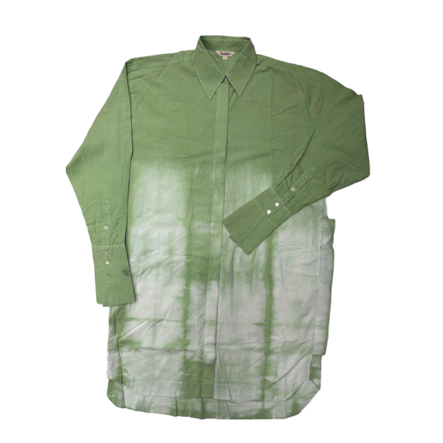 Tie Dyed Shirt Dress (green)
