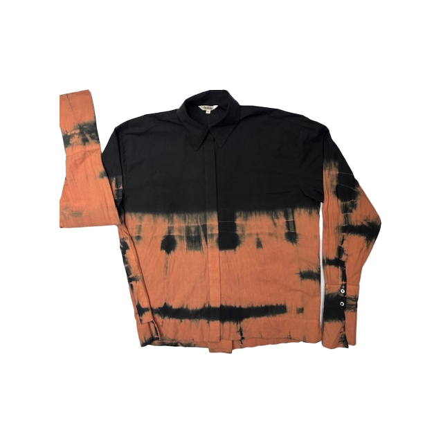 Side-button Shirt Tie Dyed (black / bronze)