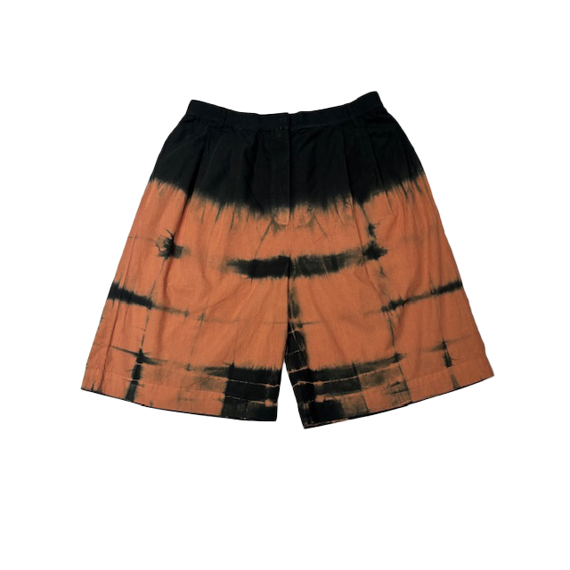 Tie Dyed Zip Shorts (black / bronze)