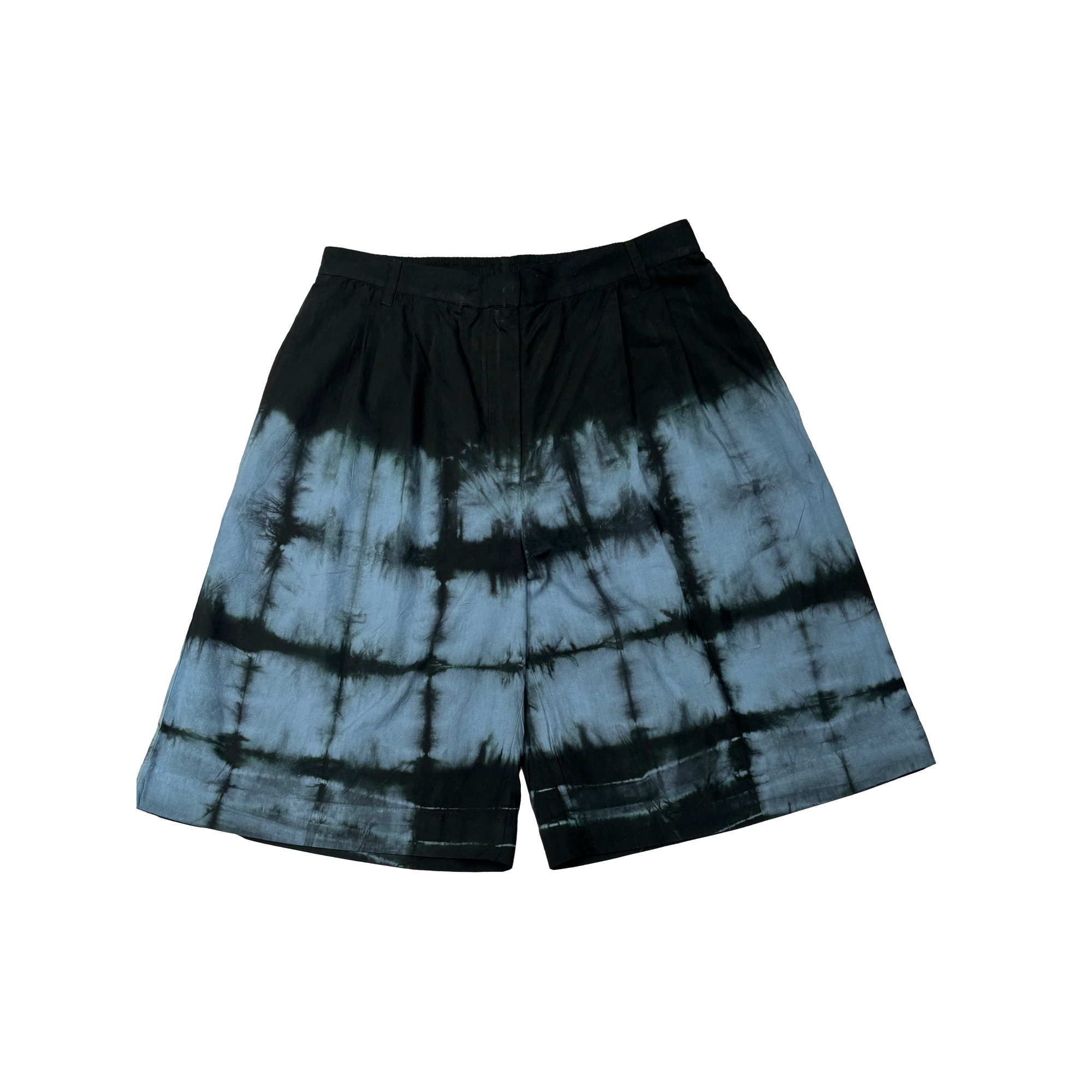 Tie Dye Zip Shorts (black / blue)