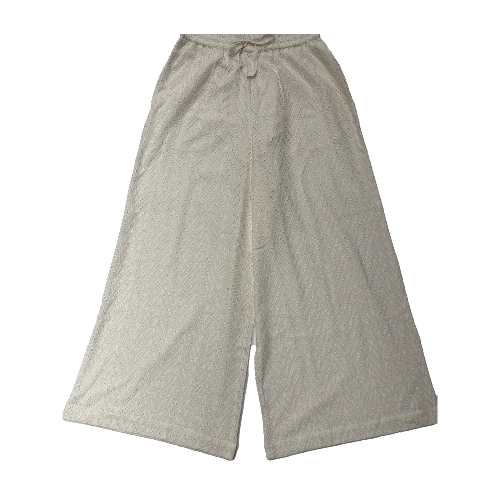 Pants Drawstring Broderie (cream)