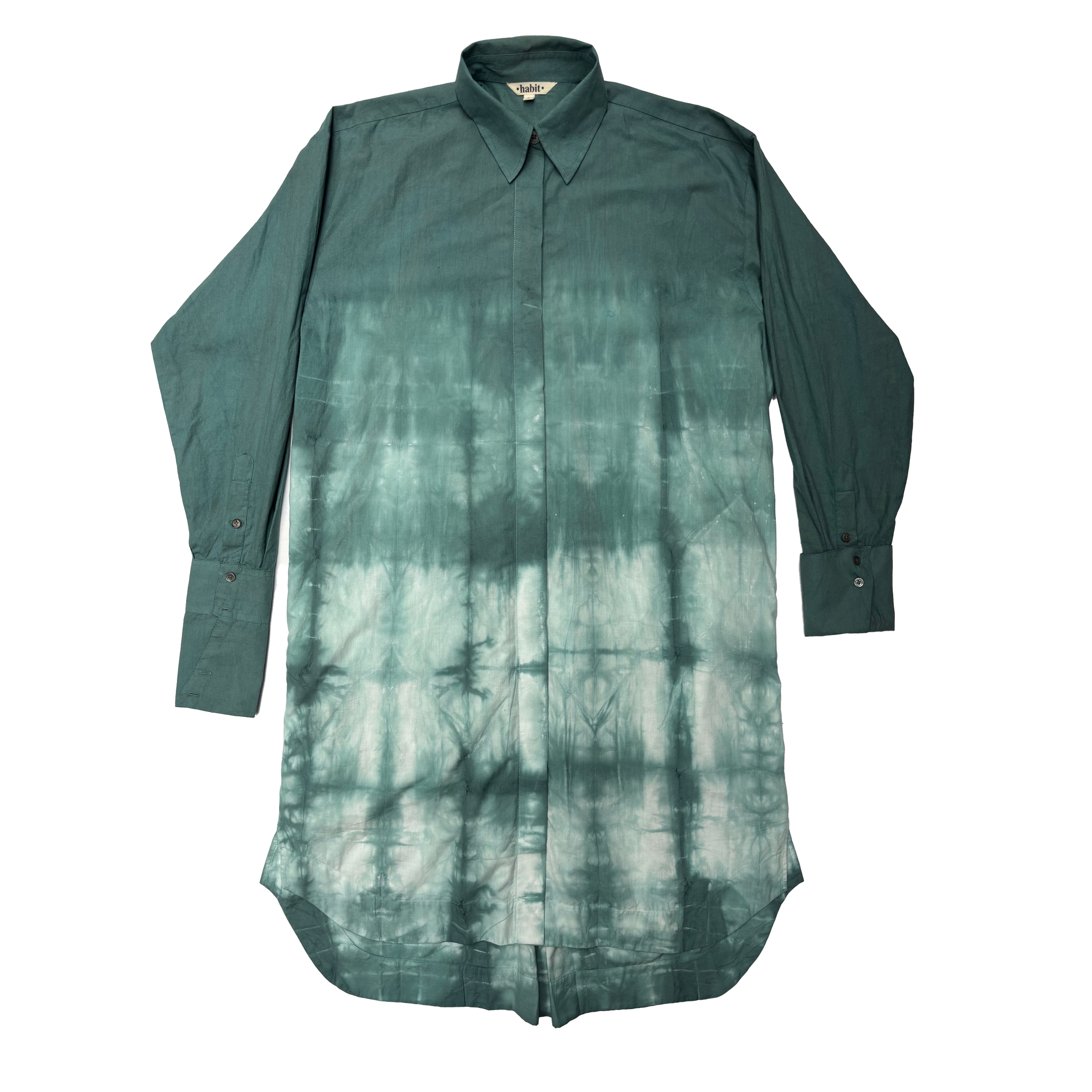 Tie Dyed Shirt Dress (teal)