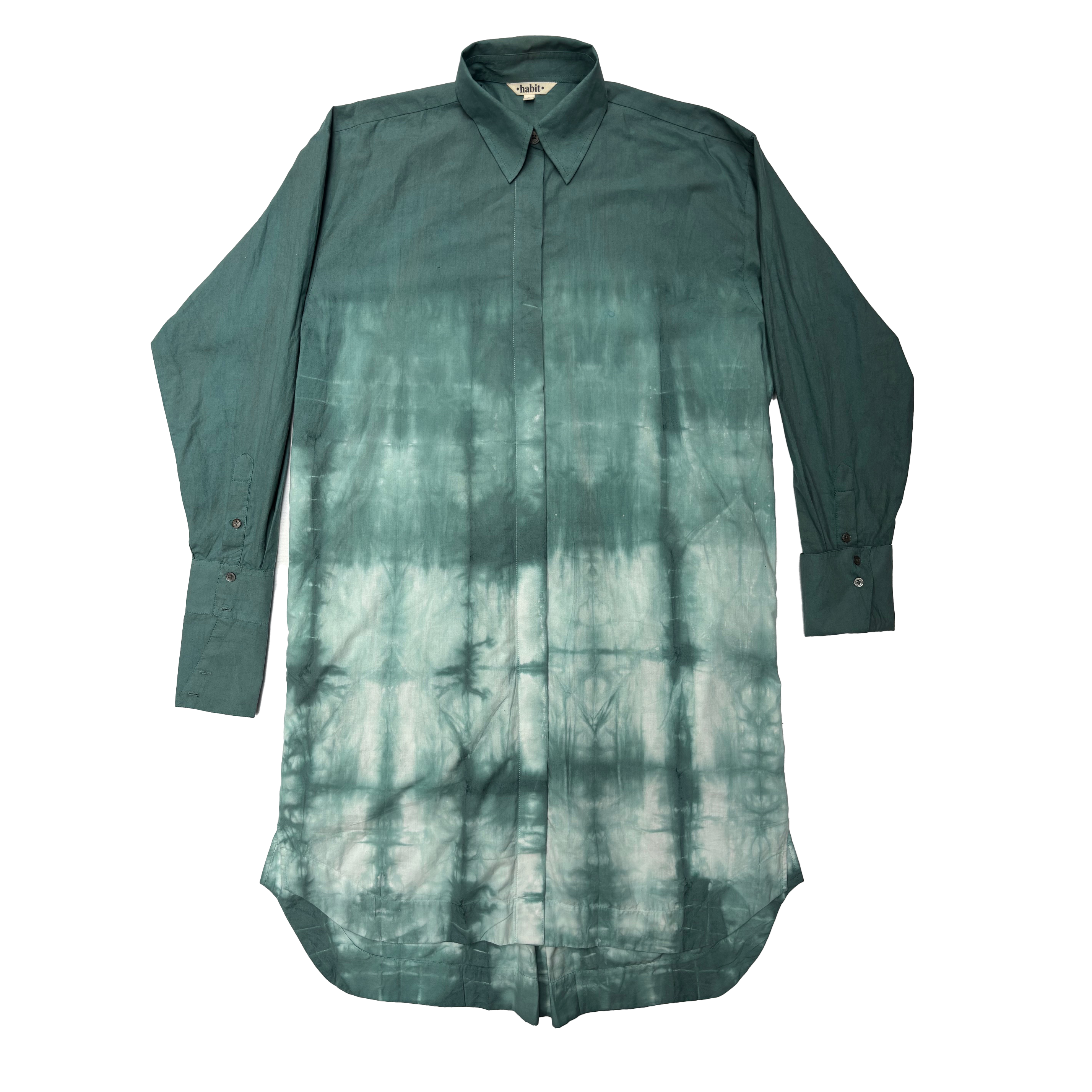 Tie Dyed Shirt Dress (teal)