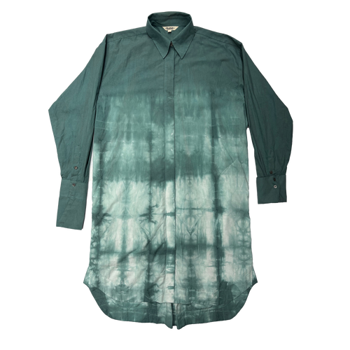 Tie Dyed Shirt Dress (teal)